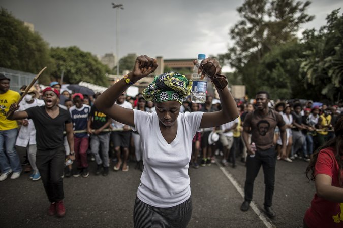 Students marching at the University of the Witwatersrand in Johannesburg last week. Picture by Marco Longari | Agence France-Presse — Getty Images