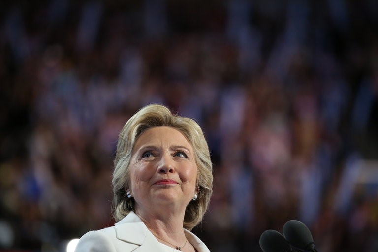 Hillary Clinton at the Democratic National Convention in July | Photo courtesy Damien Winter New York Times
