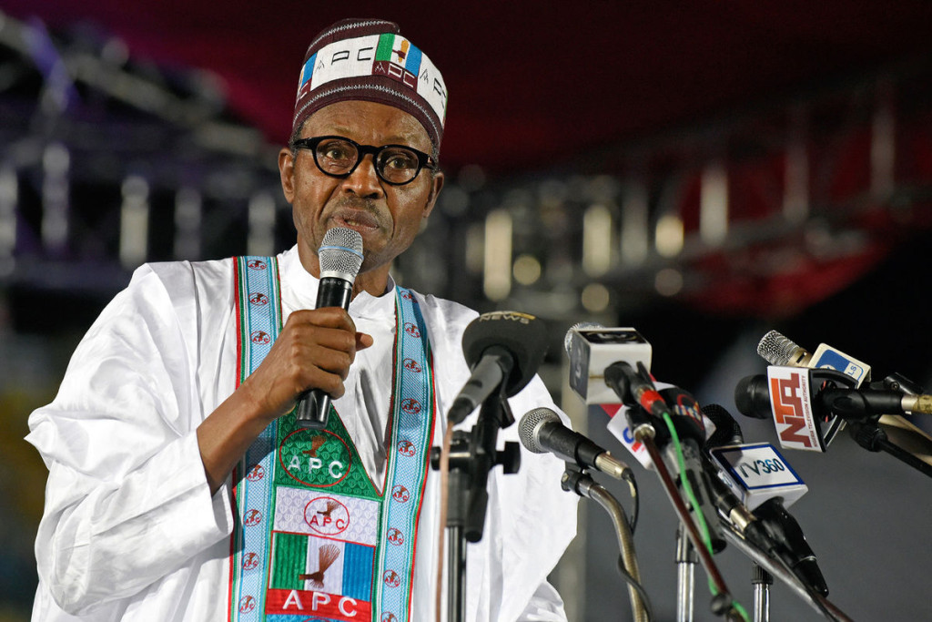 Muhammadu Buhari speaks during the presidential primary of the party in Lagos. Picture by Pius Utomi Ekpei | AFP via Getty Images