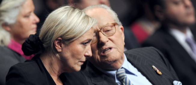 Marine Le Pen and her father, Jean-Marie Le Pen. Picture by Alain Jocard | AFP