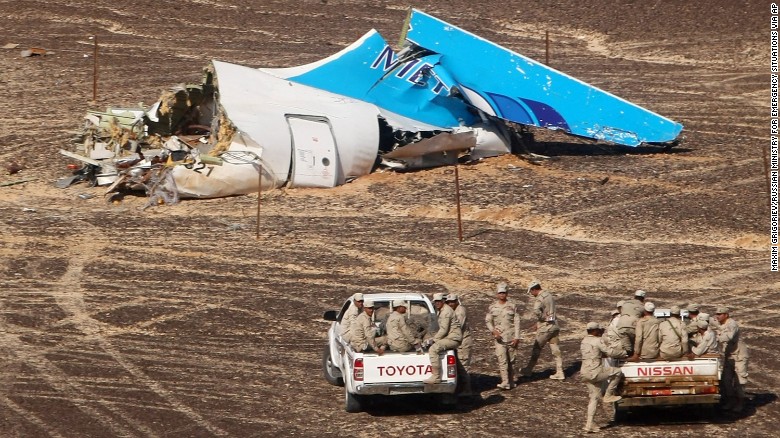 A handout picture taken on November 1, 2015 and released on November 3, 2015 by Russia's Emergency Ministry shows the wreckage of a A321 Russian airliner in Wadi al-Zolomat, a mountainous area of Egypt's Sinai Peninsula. Picture by Maxim Grigoryev|Russia's Emergency Ministry|AFP