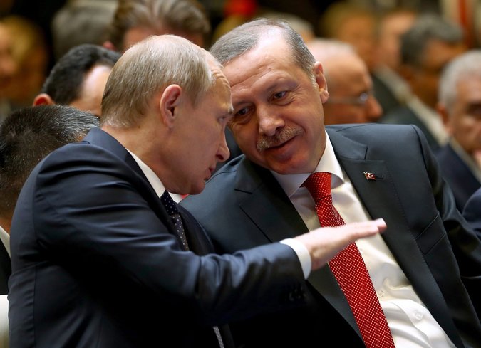 Presidents Vladimir V. Putin of Russia, left, and Recep Tayyip Erdogan of Turkey last year. Picture from Turkish Presidential Press Office | European Pressphoto Agency