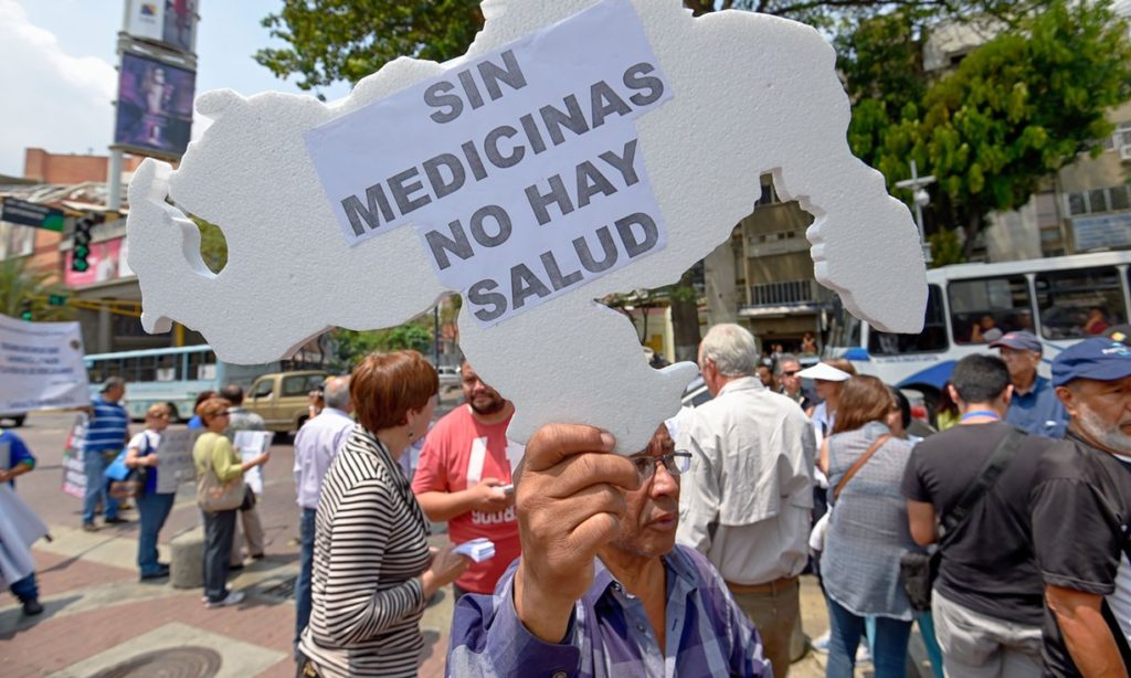 Protestors in Venezuela decry the shortage of medicine in the country. Photo | Barreto/AFP/Getty Images.